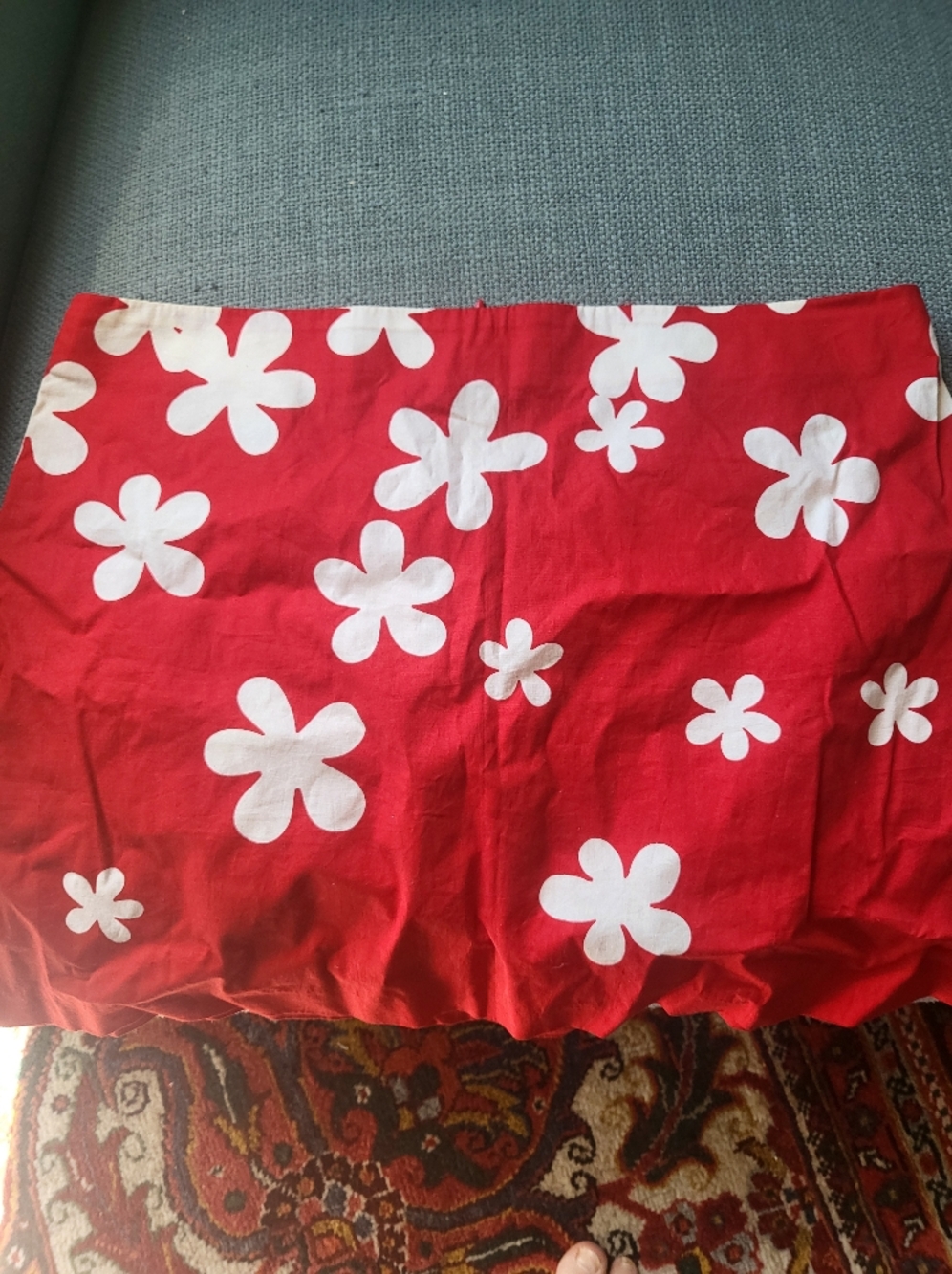 United Colors Of Benetton Red Mini Skirt with White Floral Print